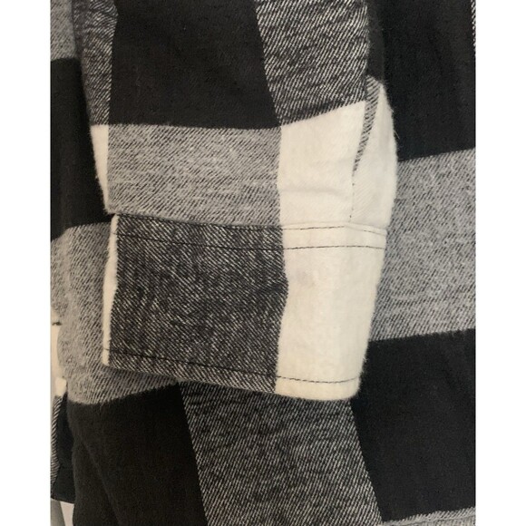 Great Plains Mens Quilted Flannel Shirt Jacket Buffalo Check Black White Size XL - Picture 14 of 14